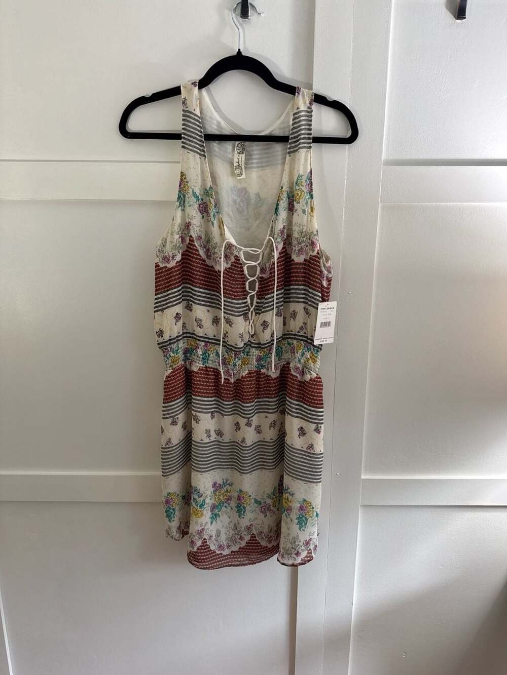 Free People Falling For Georgette Floral Sleeveless Smocked Blouson Dress